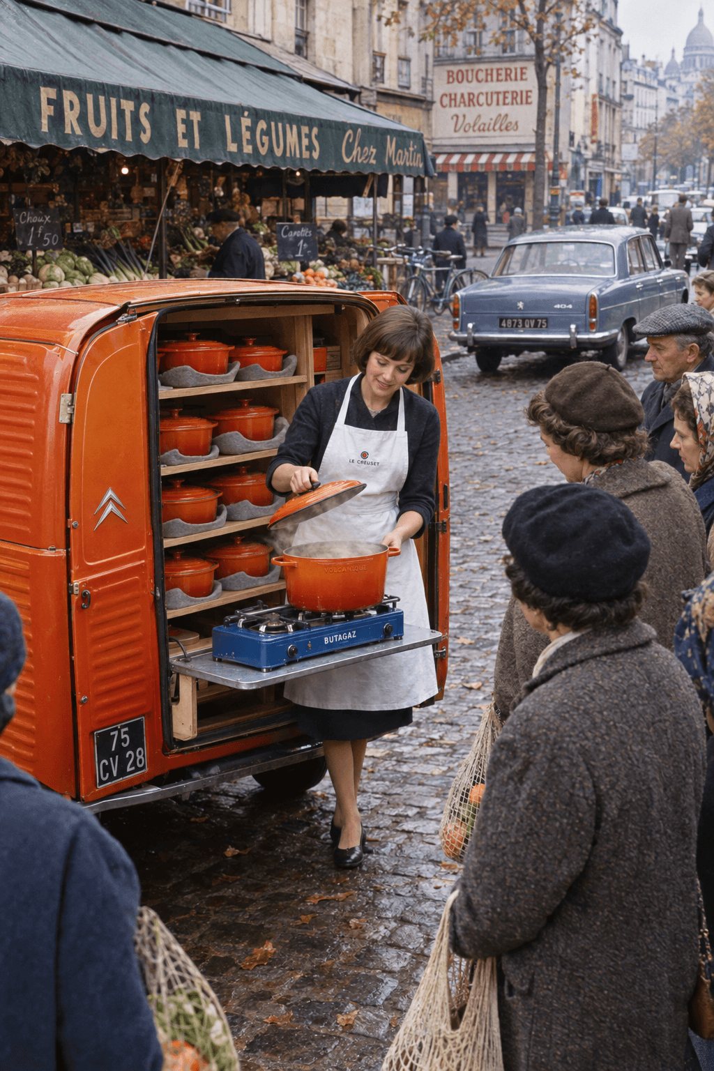 Citroën × Le Creuset 2CV Fourgonnette Volcanique, in use