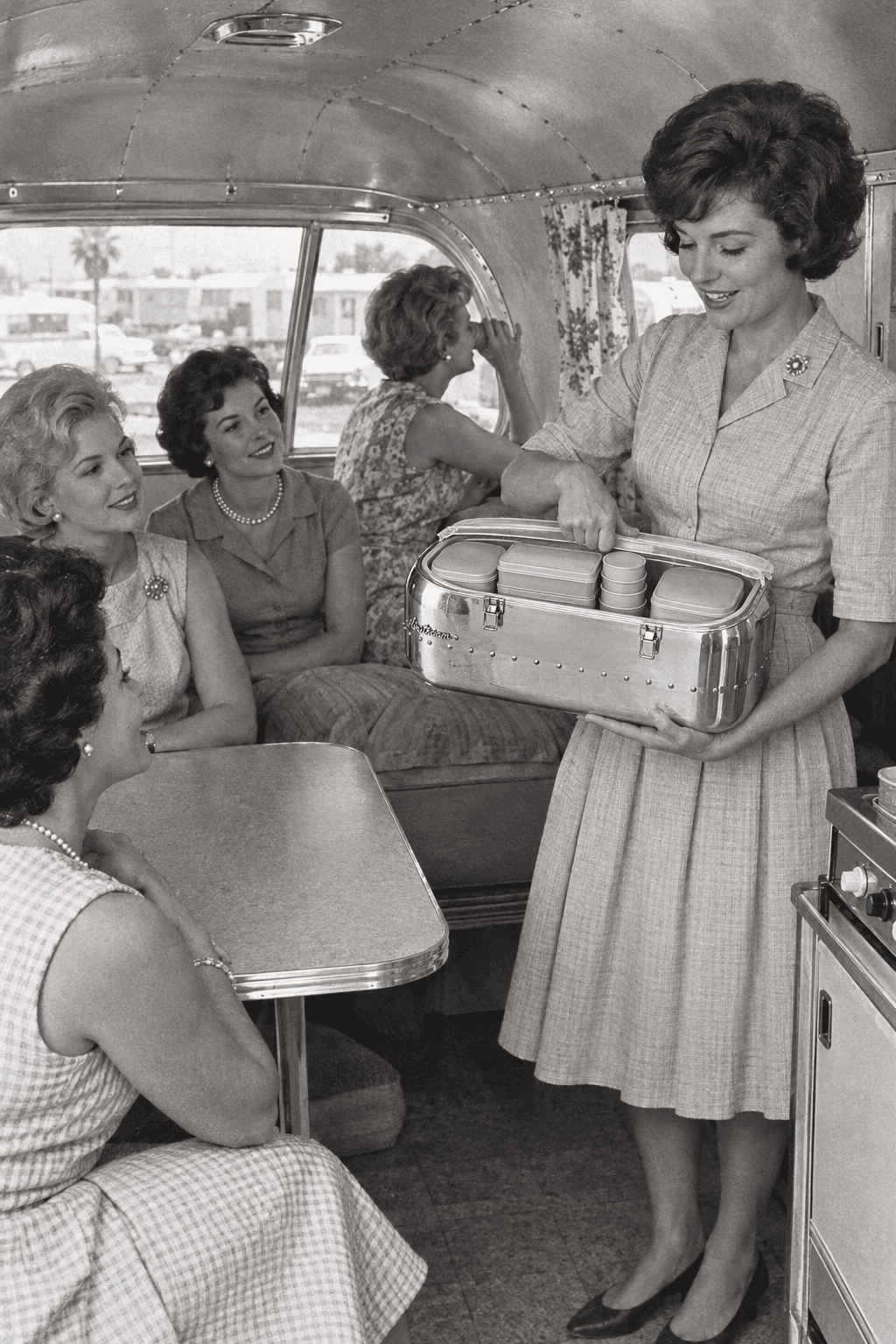 Tupperware × Airstream Wanderlier Galley Set, in use