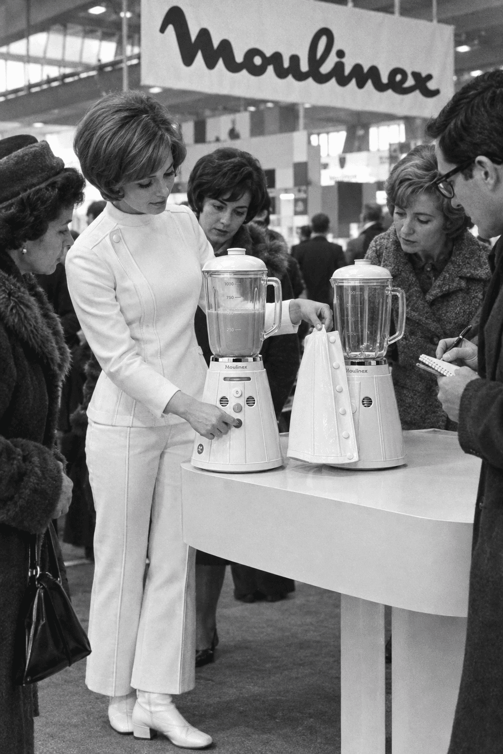 Moulinex × Courrèges Mixeur Lune, in use